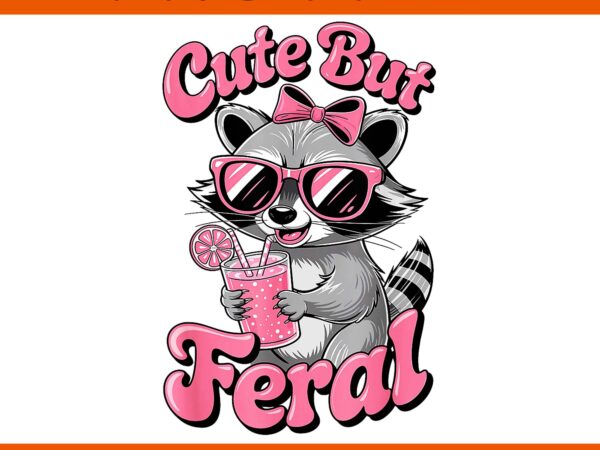 Cute but feral pink racoon with glasses png, pink racoon png t shirt vector file
