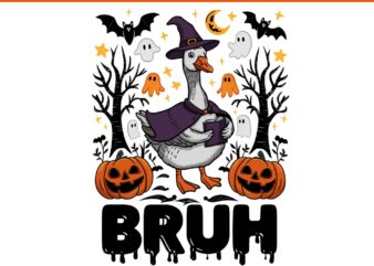 Goosey Bruh Halloween PNG, Silly Goose Bruh Halloween Spooky PNG
