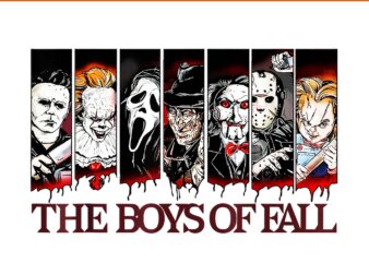 The boys of fall vintage horror movie halloween autumn png