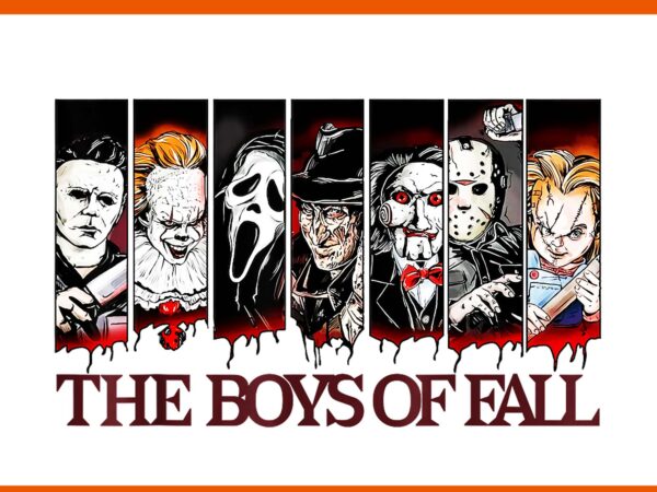 The boys of fall vintage horror movie halloween autumn png t shirt designs for sale