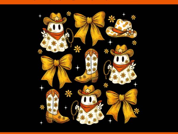 Coquette bow halloween ghost western cowgirl howdy png t shirt vector file