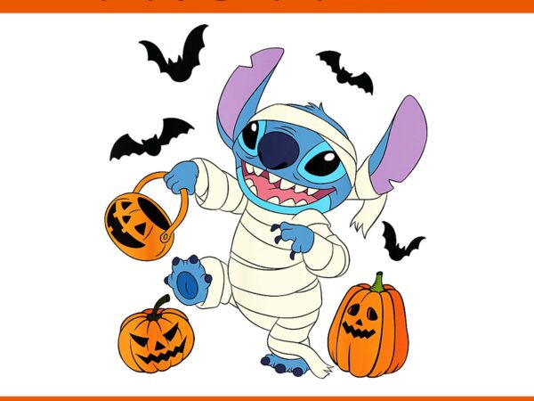 Disney lilo & stitch halloween mummy png t shirt vector illustration