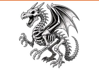 Dragon Skeleton Halloween PNG