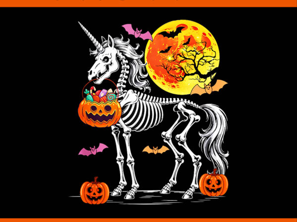 Unicorn skeleton halloween moon carved pumpkins png t shirt vector graphic