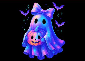 Cute Floral Lace Ghost PNG, Boujee Coquette Bow Spooky Halloween PNG, Ghost Coquette Bow Halloween Spooky Season PNG