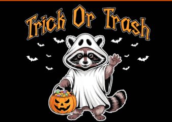 Trick or Trash Raccoon Halloween PNG, Raccoon Halloween PNG
