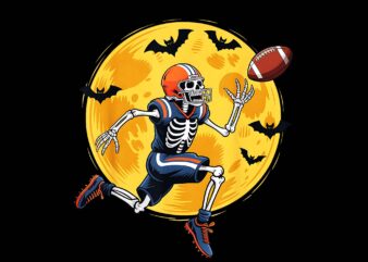 Skeleton football halloween png, skeleton football png