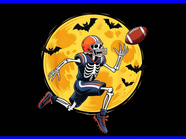 Skeleton football halloween png, skeleton football png t shirt template vector