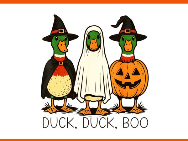 Duck duck boo halloween png, duck witch halloween png t shirt vector illustration