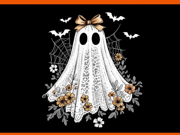Coquette ghost halloween flower ghost spooky lace png t shirt vector file