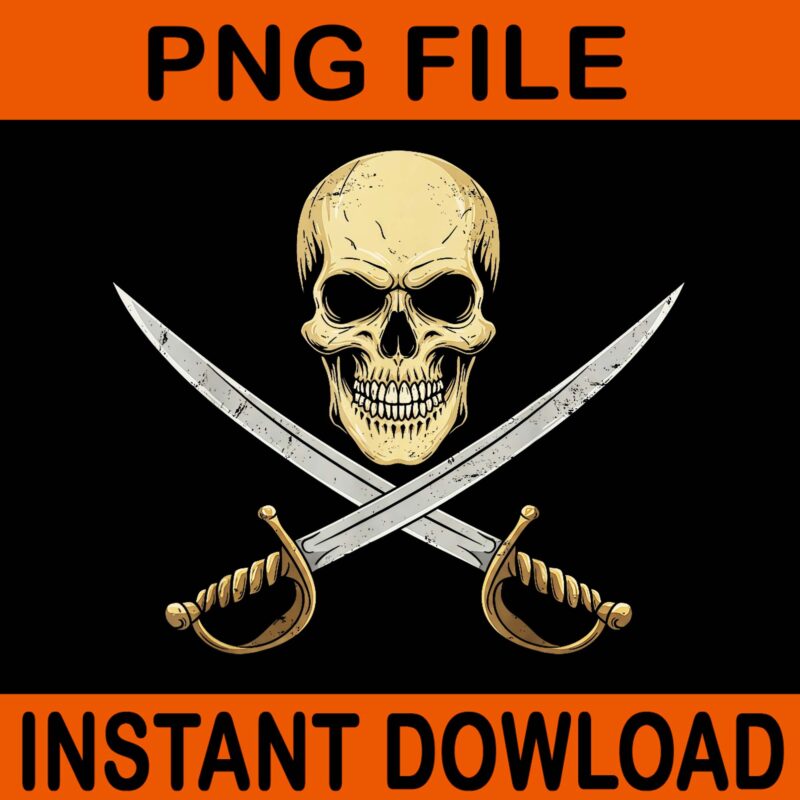 Vintage Pirate Skull Caribbean Cruise Halloween Skeleton PNG