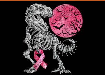 Dinosaur Pink Ribbon Breast Cancer Awareness Halloween PNG