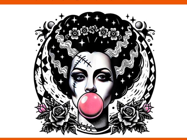 Bride of frankenstein bubblegum monster halloween png t shirt template