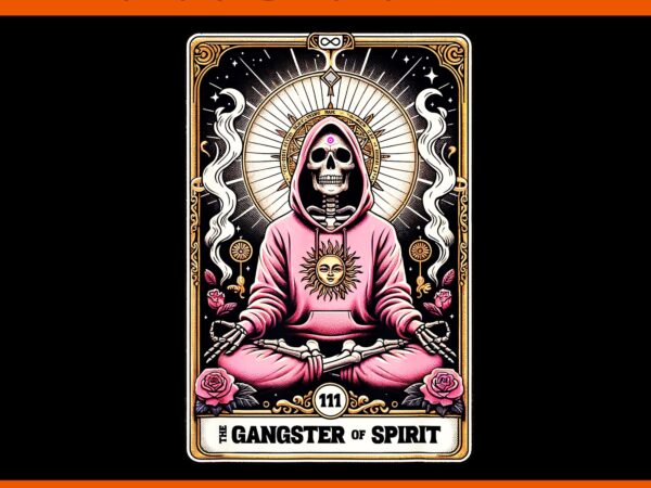 The gangster of spirit skull pink png, gangster spiritual zen png t shirt designs for sale