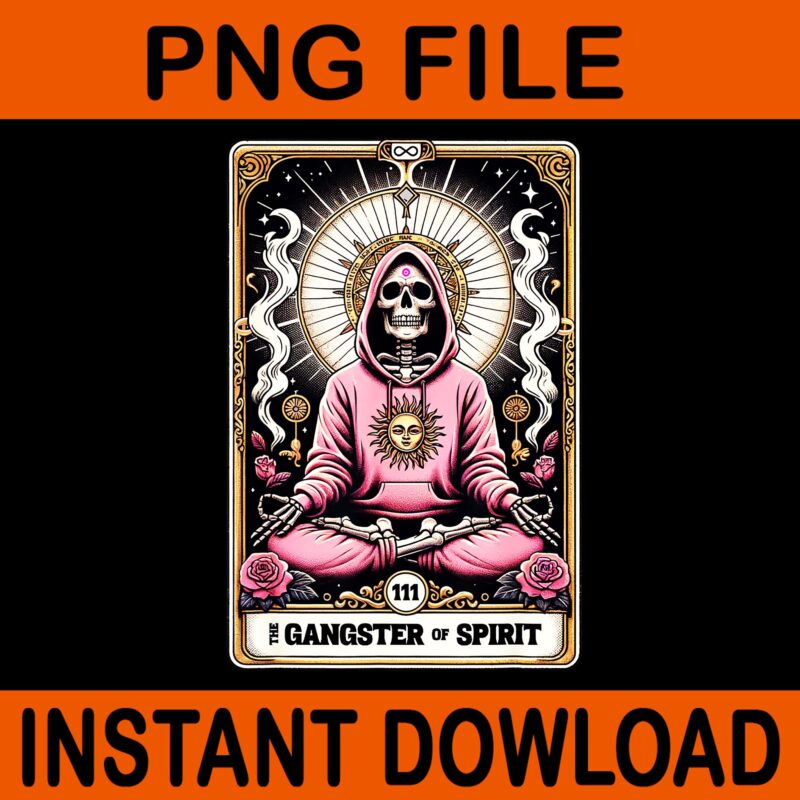 The Gangster Of Spirit Skull Pink PNG, Gangster Spiritual Zen PNG