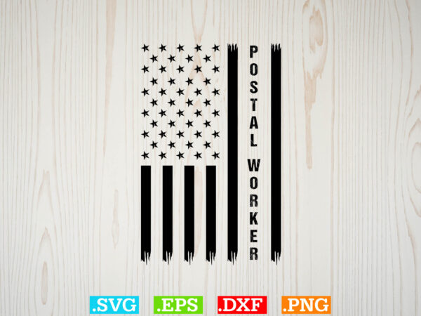 Usa flag postal worker svg, american flag svg, patriotic svg t shirt vector graphic