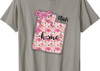 Utah Home Shirt Utah Floral Map Home T-Shirt