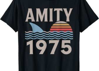 Vintage Amity 1975 Sunset Retro Sailboat Sunrise Summer T-Shirt