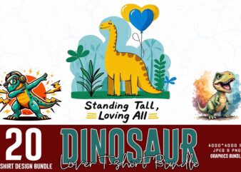 Colourful Vintage Dinosaur t-shirt design download instantly Retro Vintage T-shirt Bundle