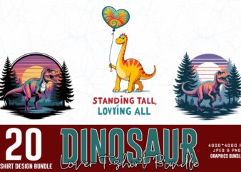 Vintage Dinosaur Lover t-shirt design – download instantly Retro Vintage Illustration