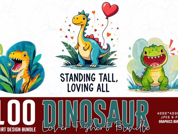 Vintage dinosaur lover t-shirt design – download instantly 100 retro vintage illustration