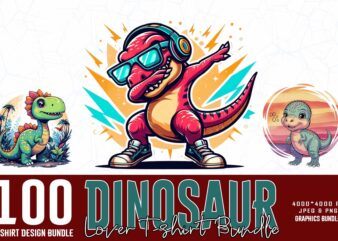 Popular 100 Abstract Dinosaur t-shirt design – download instantly