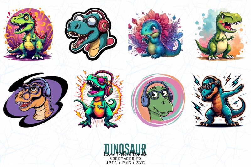 20 Trendy Retro Dinosaur t-shirt design – download instantly Retro Vintage Tee
