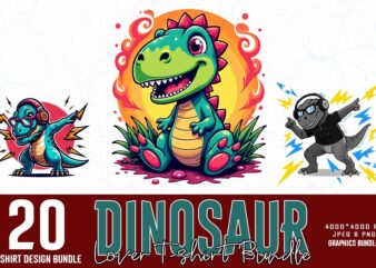 Popular 20 Abstract Dinosaur t-shirt design – download instantly T-Shirt Bundle