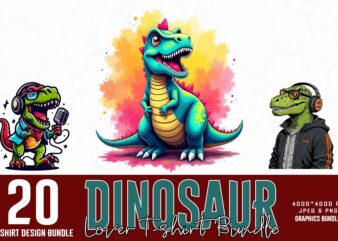 20 Trendy Retro Dinosaur t-shirt design – download instantly Retro Vintage Tee