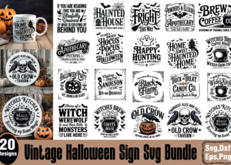 Vintage halloween sign t-shirt bundle vintage halloween sign svg bundle