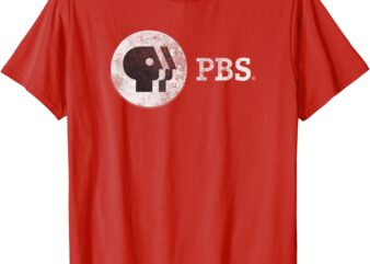 Vintage Round White Logo Public Broadcasting Service T-Shirt