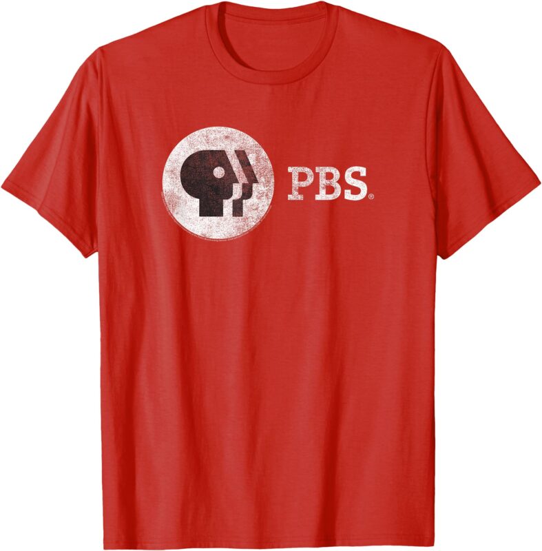Vintage Round White Logo Public Broadcasting Service T-Shirt