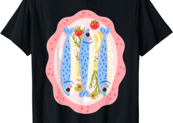 Vintage Sardines Graphic Retro Foodie Tee Tinned Fish T-Shirt