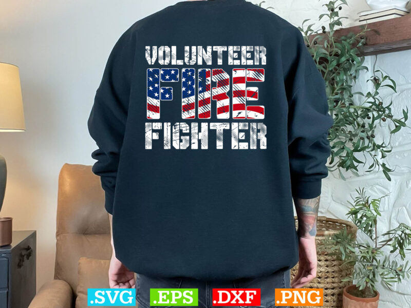Usa Flag Firefither T-shirt Design Bundle