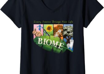 Womens Biome Seasons V-Neck T-Shirt