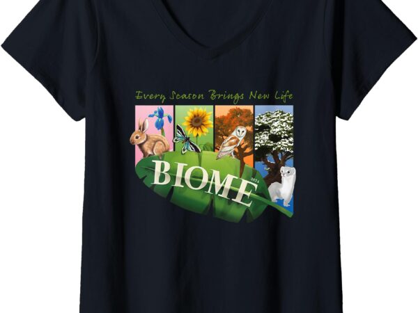 Womens biome seasons v-neck t-shirt