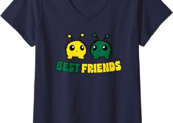 Womens CEL Cute Fuzzies Best Friends V-Neck T-Shirt
