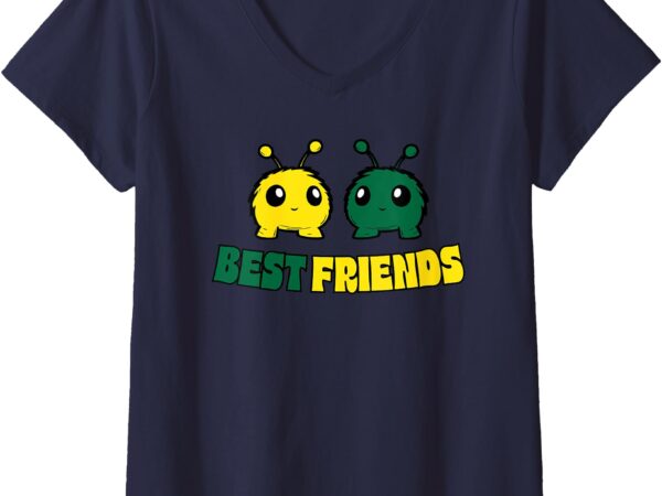 Womens cel cute fuzzies best friends v-neck t-shirt