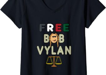 Womens Free Bob Vylan V-Neck T-Shirt