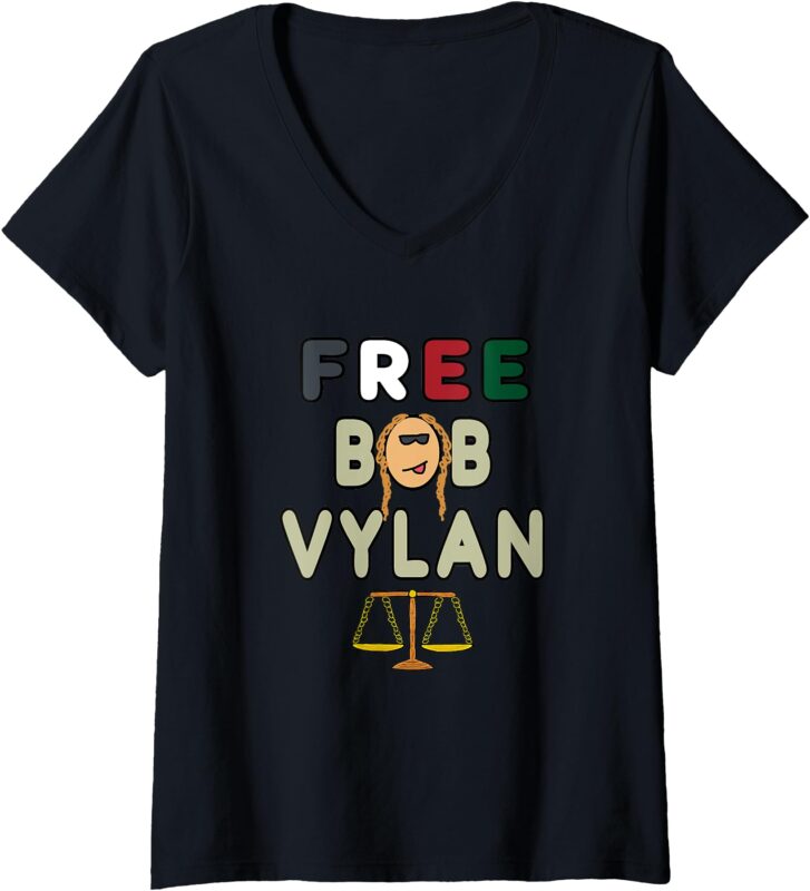 Womens Free Bob Vylan V-Neck T-Shirt