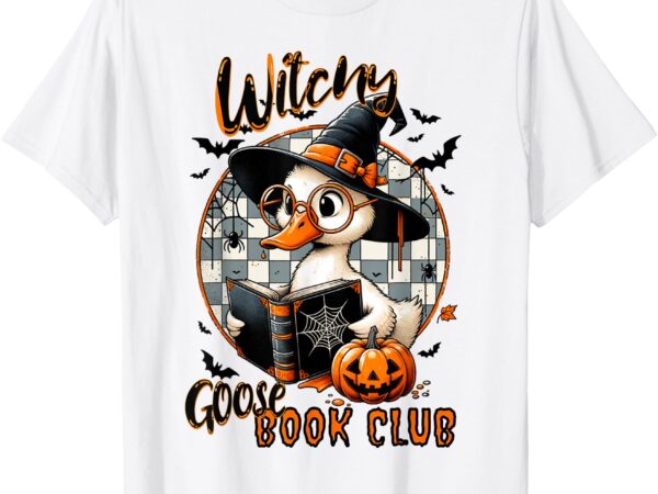 Womens funny witchy goose book club halloween shirt t-shirt