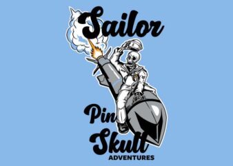 Sailor pin skull vector illustration
