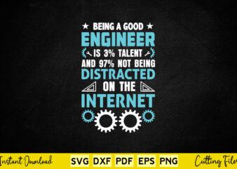 Being a Good Engineer Is 37% Talent and 97% Tot Being Distracted On The Internet Svg Engineering