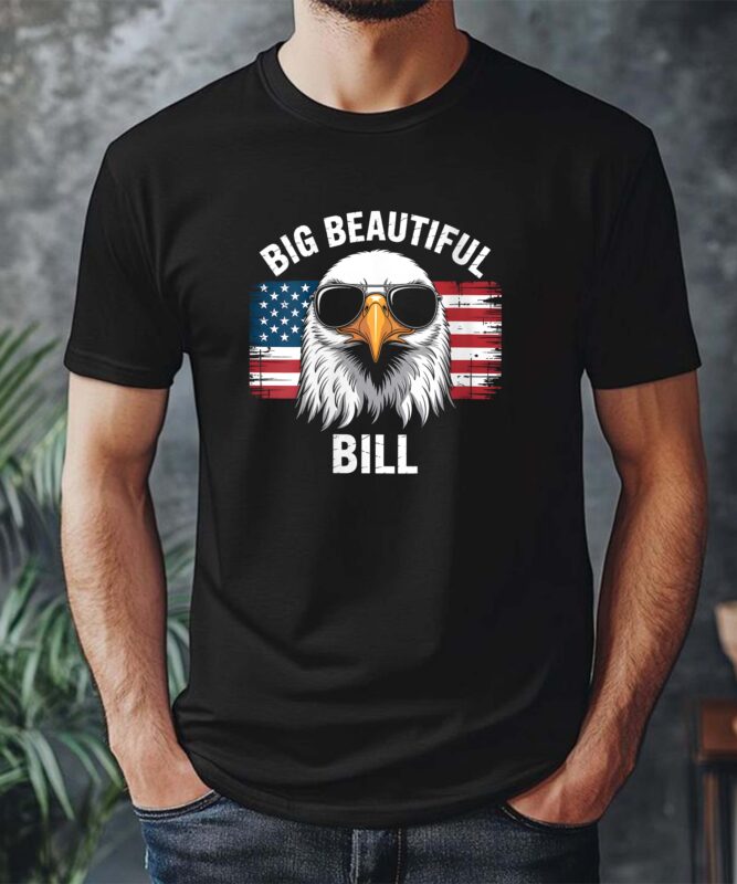 Womens Big Beautiful Bill Patriotic Eagle USA Pride V-Neck T-Shirt design