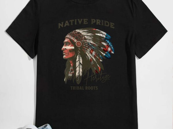Womens native american chief patriot tribal roots native usa v-neck t-shirt design