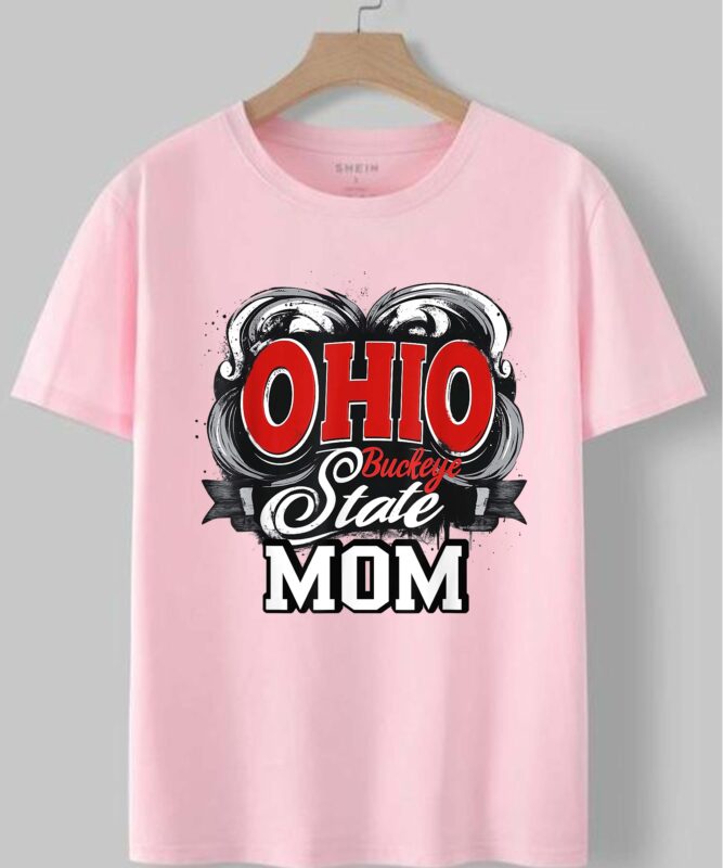 Ohio Mom Buckeye State Swirl Cute Womens Mothers Day Gift T-Shirt design