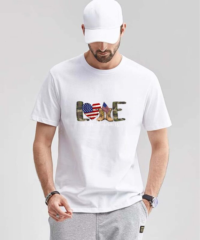 Love Our Veterans Day Proud Military American Flag T-Shirt design