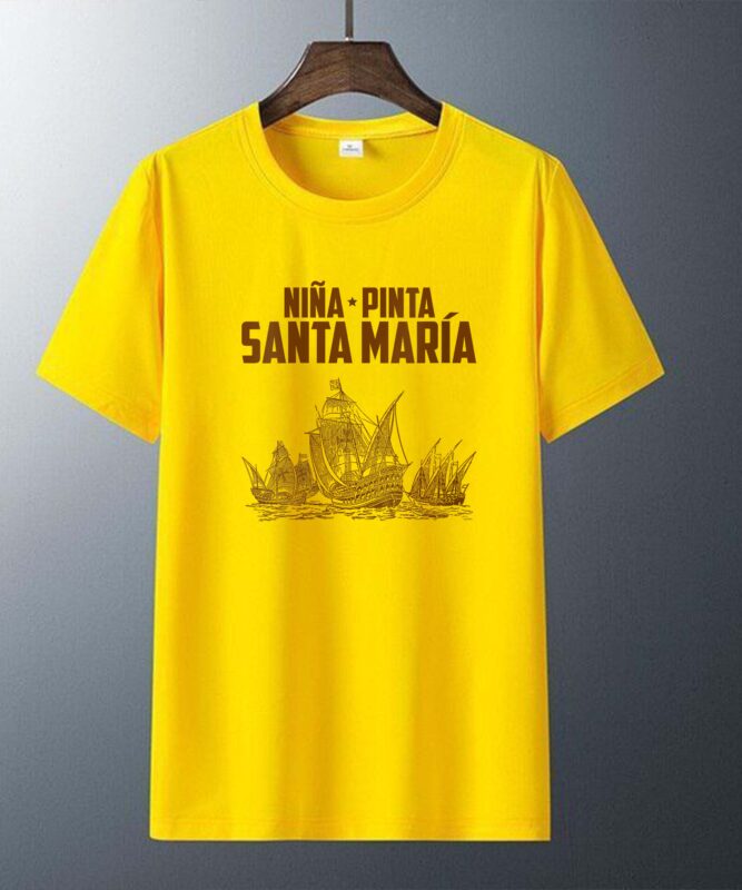 Womens Nina Pinta Santa Maria Columbus Day Christopher Columbus V-Neck T-Shirt design
