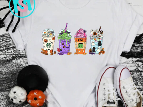Halloween coffee cute png, starbucks coffee png, halloween spooky coffee png, halloween png, funny halloween png instant download graphic t shirt
