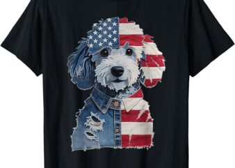 men’s independence day dog pattern art T-Shirt